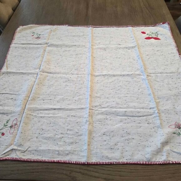 Vintage table square off white with red details - Picture 1 of 7